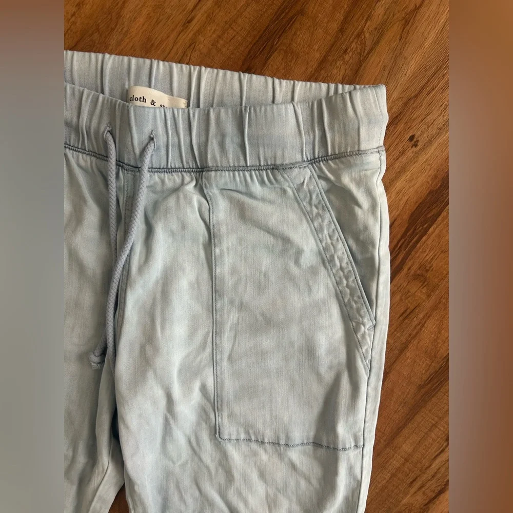 Anthropologie Cloth & Stone Amy Chambray Denim Joggers Womens Size M - Picture 4 of 12